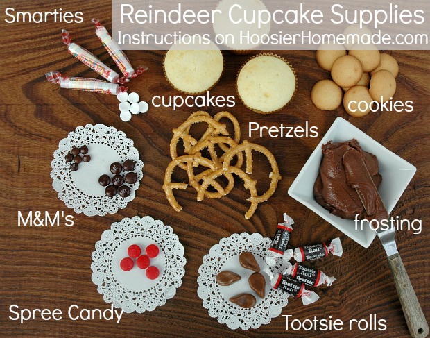 Reindeer Cupcakes : Instructions on HoosierHomemade.com