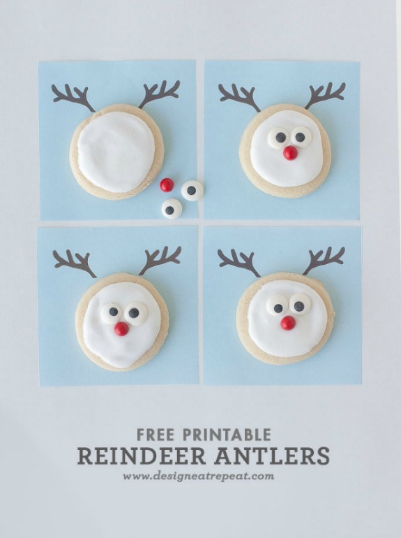 Your kids will have a blast helping you make these adorable Reindeer Cookies! And they come with a FREE Printable! Pin to your Christmas Board!