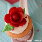 Valentine's Day Cupcakes with Candy Clay Roses | Instructions on HoosierHomemade.com