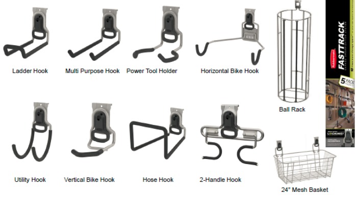 Rubbermaid FastTrack System Pieces