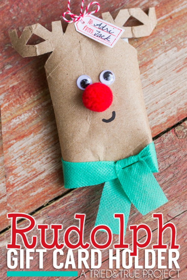 This adorable Gift Card Holder is perfect for neighbors, teachers, co-workers and more! The kids can help too! Visit our 100 Days of Homemade Holiday Inspiration for more recipes, decorating ideas, crafts, homemade gift ideas and much more!