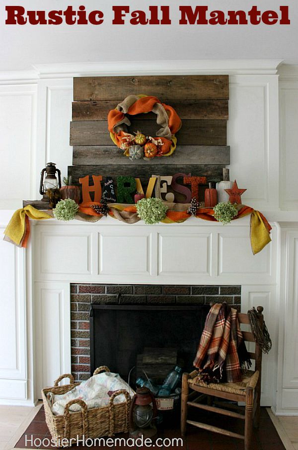 Create a show-stopping Fall Decoration with just a few supplies! Learn how to decorate this Fall Mantel with the step-by-step photos. Click on the Photo for all the details!