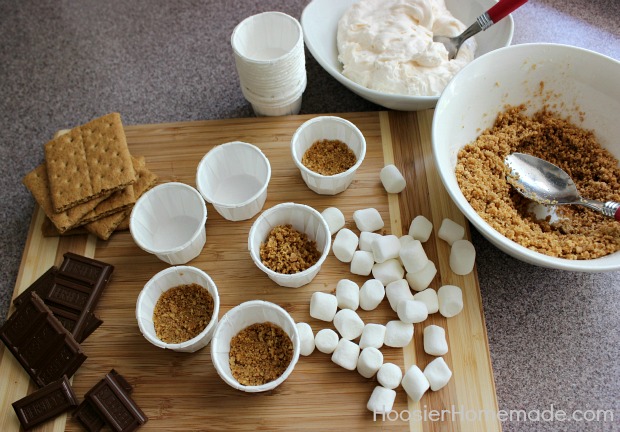 No Bake Mini S'Mores Cheesecake :: Recipe on HoosierHomemade.com