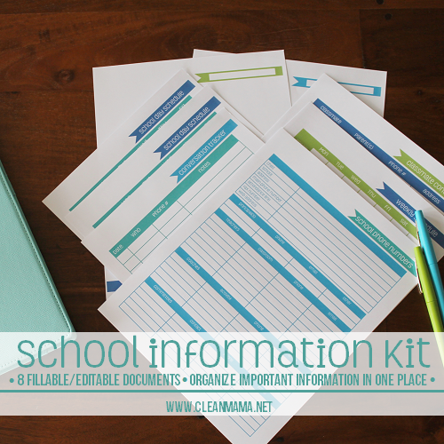 School-Information-Kit-Clean-Mama-Printables