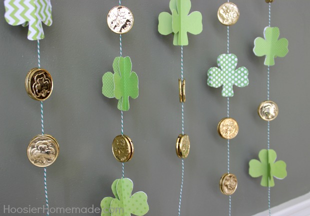 How to Make a Paper Shamrock Garland | Instructions on HoosierHomemade.com