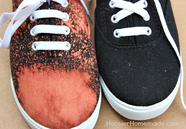 DIY Bleached Shoes :: Instructions on HoosierHomemade.com