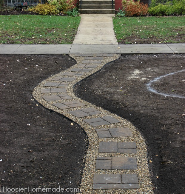 How to Install a Stone Walkway | Instructions on HoosierHomemade.com