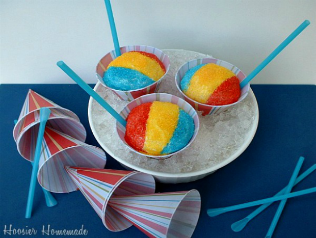Snow Cone Cupcakes | Recipe on HoosierHomemade.com