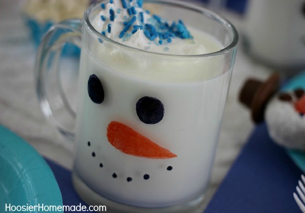 White Hot Chocolate served in Snowman Mug