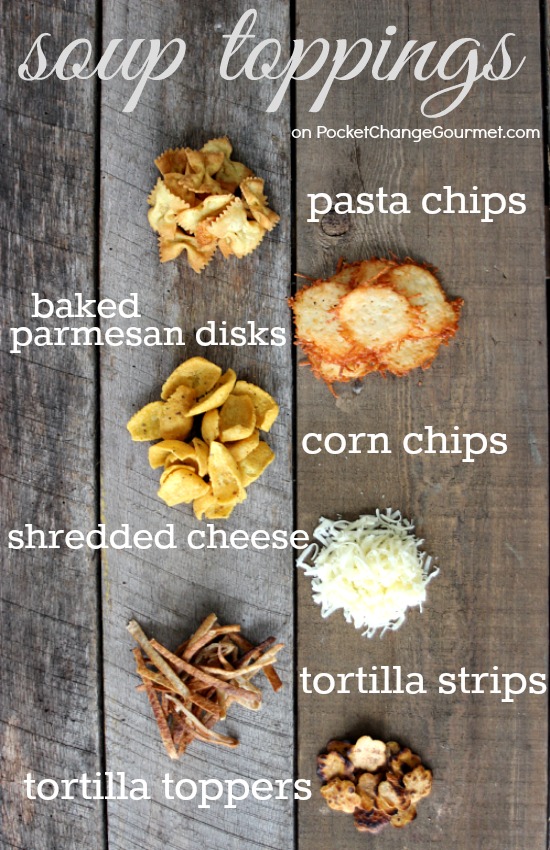 Jazz up your boring soup with one of these easy to make Soup Toppings! Pin to your Recipe Board! 