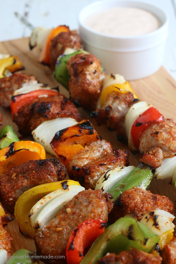 Add a little kick to your grill! These Southwestern Pork Kabobs are full of flavor, easy enough for a weeknight meal but special enough to serve at a party! 