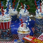 Fourth of July Sparkler Cupcakes | Recipe on HoosierHomemade.com