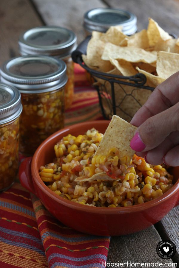 Grab the Chips! It's time to make this delicious Spicy Corn Salsa! Add a little heat or a lot - just the right amount! Grab the recipe and learn how to preserve your own food using the canning process!