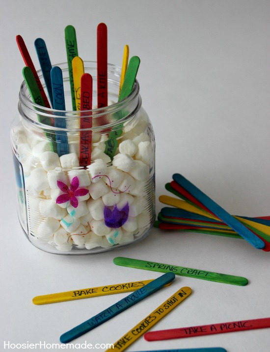 Kid's Spring Activity Jar | Instructions on HoosierHomemade.com