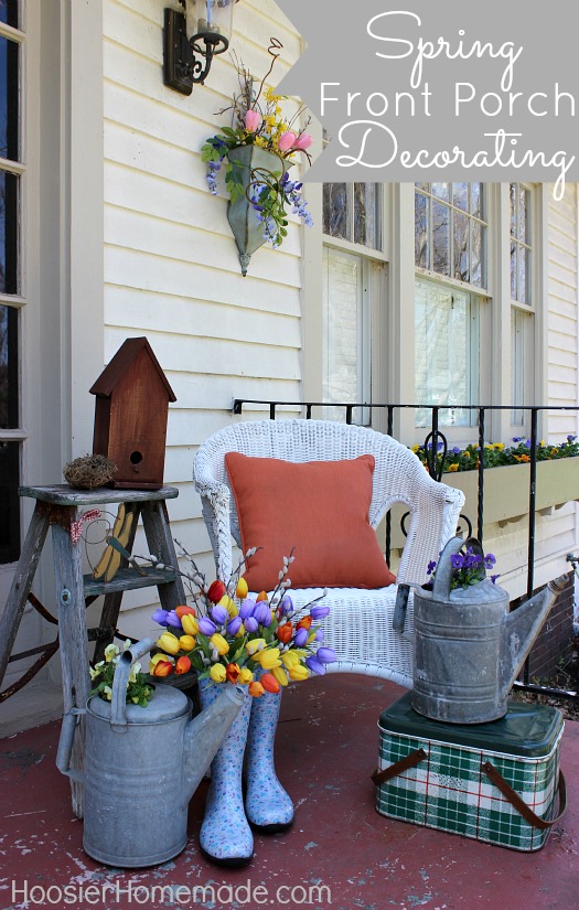 Spring Front Porch Decorating :: HoosierHomemade.com