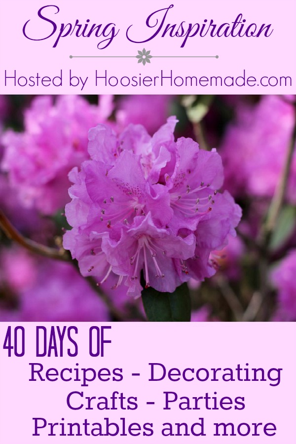 Join us for 40 days of Spring Inspiration! Recipes, Decorating, Crafts, Parties, Printables and more! Pin to your Spring Board!