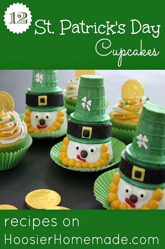 St. Patrick's Day Cupcakes - darling Leprechauns, Rainbow, Irish Cream, Grasshopper, FREE Printable Cupcake Toppers and more! Pin to your St. Patrick's Day Board!
