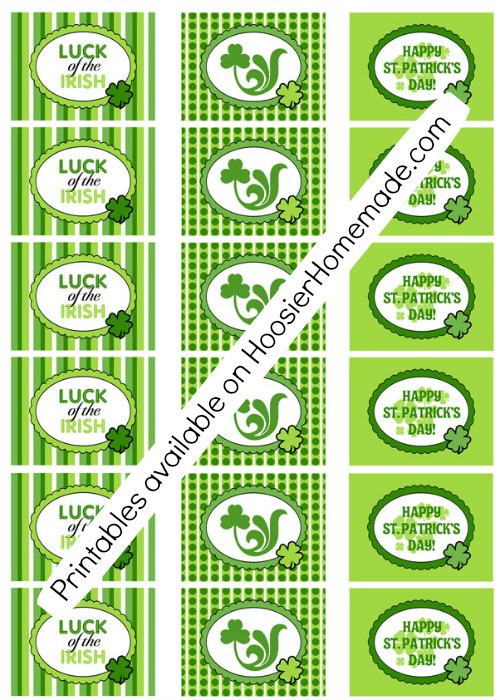 St. Patrick's Day Printable Tags | Available on HoosierHomemade.com