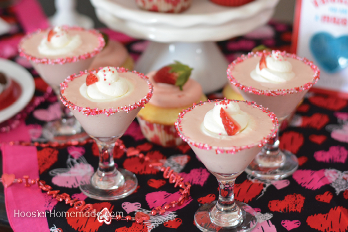 Strawberry Milkshake for Valentines Day Party