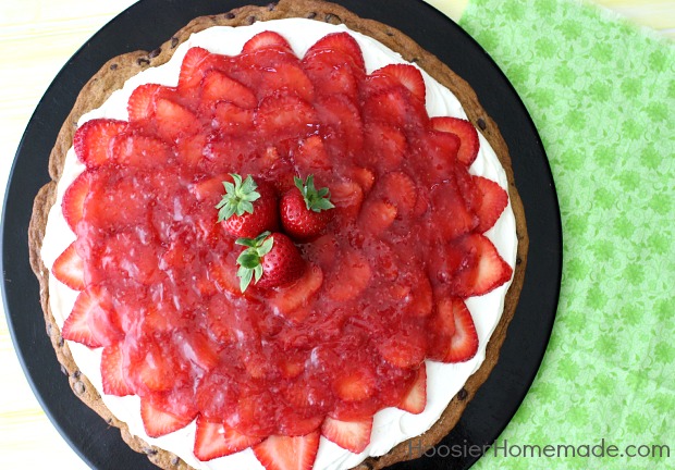 Chocolate Chip Strawberry Pizza | Recipe on HoosierHomemade.com