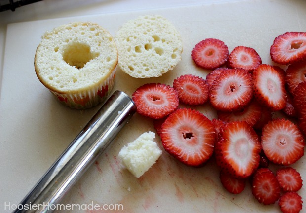 Strawberry Shortcake Cupcakes :: Recipe on HoosierHomemade.com