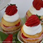 Strawberry Shortcake Cupcakes :: Recipe on HoosierHomemade.com