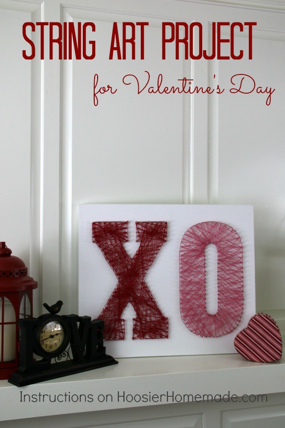 String Art Project - Create this cool Valentine's Day decoration with just a few supplies! Pin to your Craft Board!