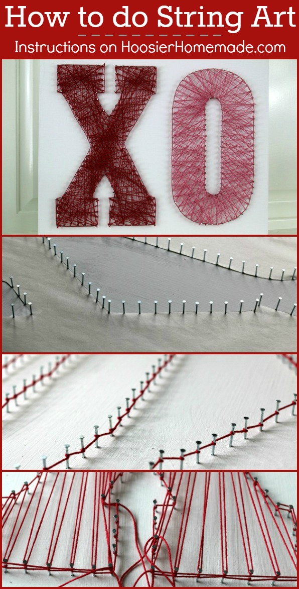 String Art Project - Create this cool Valentine's Day decoration with just a few supplies! Pin to your Craft Board!