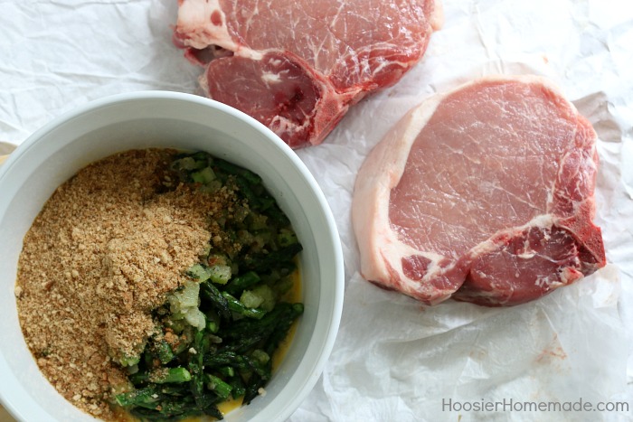 Stuffed Pork Chops with stuffing