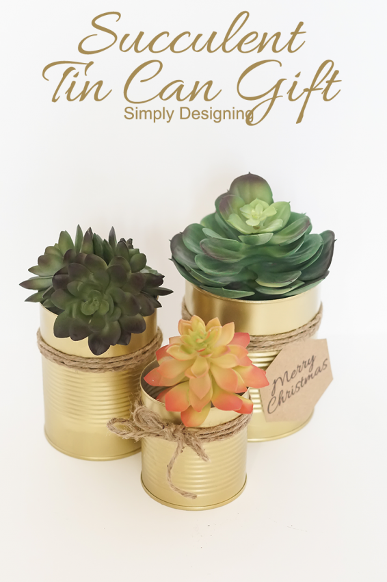 With just a few simple supplies, you can make this Succulent Garden for yourself or give as a Christmas Gift! Pin to your Craft Board!