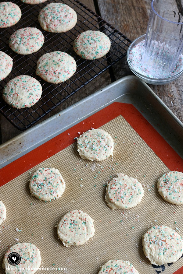 These classic Sugar Cookies for Christmas are soft, chewy and oh so delicious! Add red and green sugar to them for Christmas, change the color for another holiday or leave it off for the perfect sugar cookie recipe! 