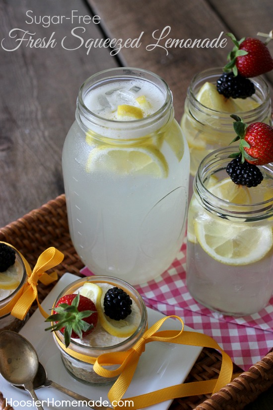 Sugar-Free Fresh Squeezed Lemonade | Recipe on HoosierHomemade.com
