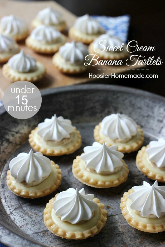 Sweet Cream Banana Tartlets | Quick and easy Dessert in under 15 minutes | Recipe on HoosierHomemade.com