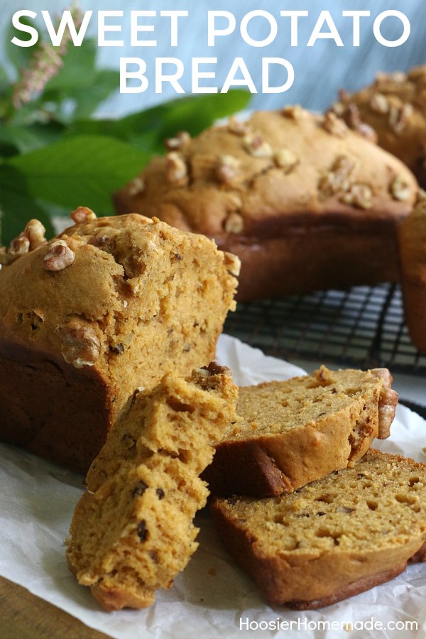 SWEET POTATO BREAD - You would never guess that this delicious, moist quick bread recipe has sweet potato in it! It's packed with healthy ingredients too! Perfect to serve at home, or give as gifts! 