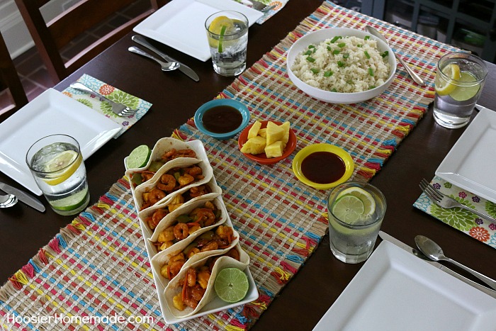 SWEET AND SOUR SHRIMP TACOS -- Dinner is FAST with these shrimp tacos! On the table in under 30 minutes! And the kids will love them too! 
