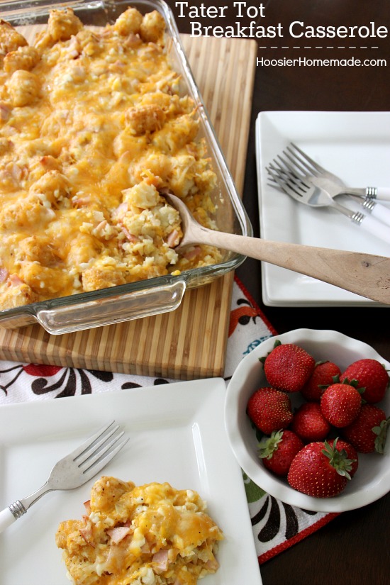 Tater Tot Breakfast Casserole- Perfect for Christmas morning!