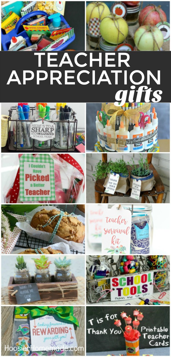 TEACHER APPRECIATION GIFTS -- Show your teacher how much you care! Make them one of these SIMPLE gifts! From supplies - to food gifts - to something personal! There is something here for every teacher! 