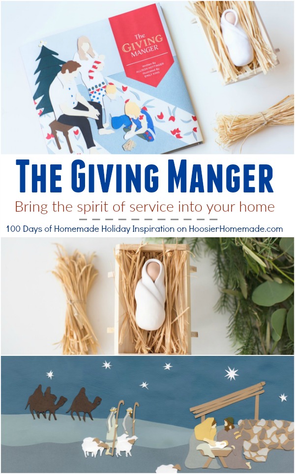 Bring the true meaning of Christmas back into your home with The Giving Manger! A fun + interactive Christmas tradition that helps families focus on giving, the true meaning of Christmas and the spirit of service. Visit our 100 Days of Homemade Holiday Inspiration for more recipes, decorating ideas, crafts, homemade gift ideas and much more!