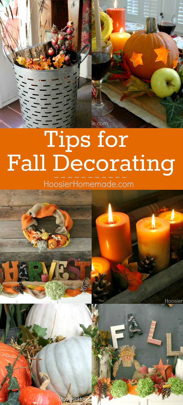 Decorate your home with these easy Tips for Fall Decorating! Bring in the warm colors of Fall - red, orange, yellow and more!
