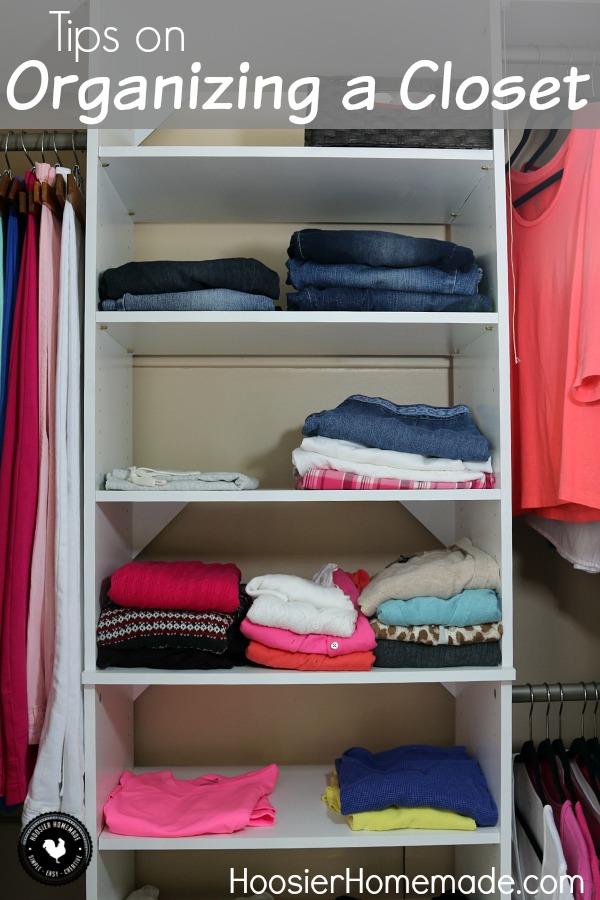 Is your closet a mess? Learn Tips on Organizing a Closet! From start to finish we take you through the steps you need. Be sure to save this by pinning to your Organizing Board!