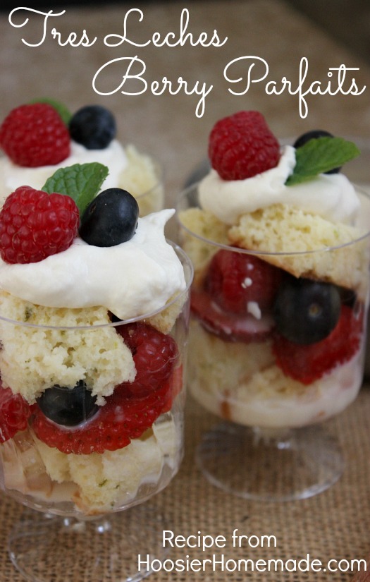 Tres Leches and Berry Parfaits :: Recipe on HoosierHomemade.com