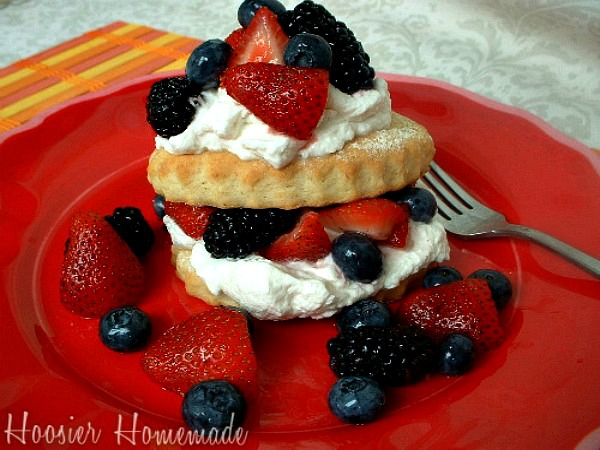 Triple Berry Shortcakes.HoosierHomemade.com