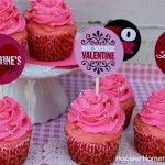 Free Printable Valentine Cupcake Toppers :: Available on HoosierHomemade.com