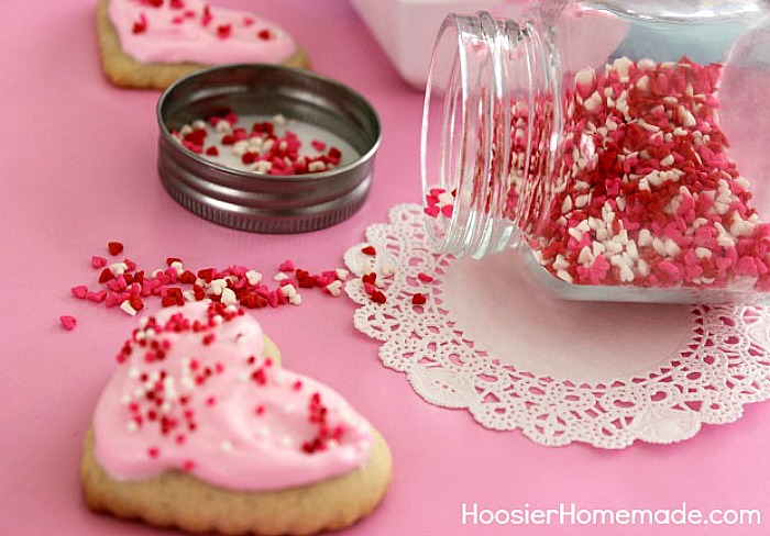 Sprinkles on Valentine Sugar Cookies