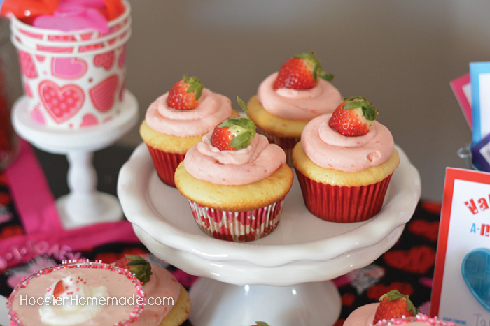 Valentine Party Strawberry Cupcakes