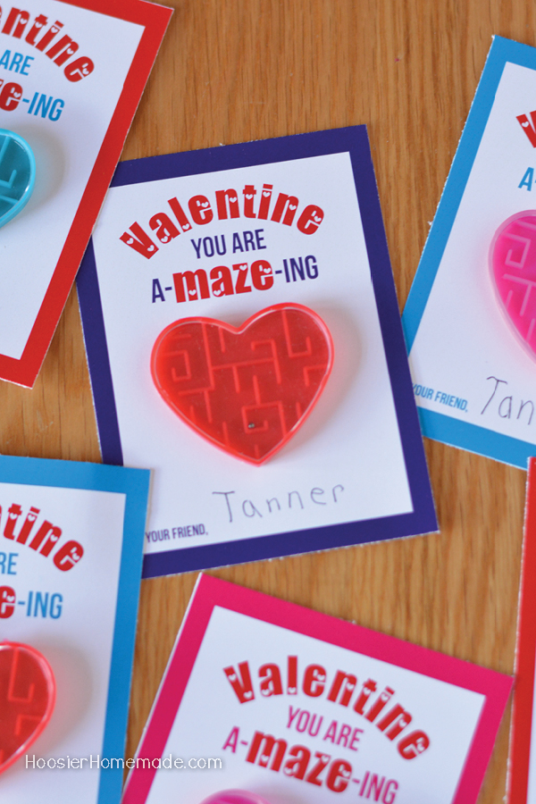 Valentine's Day Cards to Print - these fun printable cards are perfect for Valentine's Day Classroom Parties! You are A-MAZE-ing!
