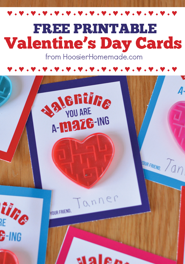 Valentine's Day Cards to Print - these fun printable cards are perfect for Valentine's Day Classroom Parties! You are A-MAZE-ing!