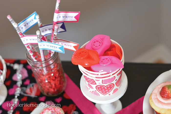Valentine Party Favor Pencils and Whistles