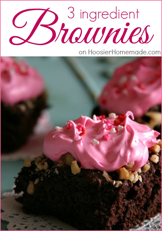 3 Ingredient Brownies | Recipe on HoosierHomemade.com