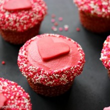 Valentine's Day Cupcakes :: Vanilla Cupcake Recipe :: HoosierHomemade.com